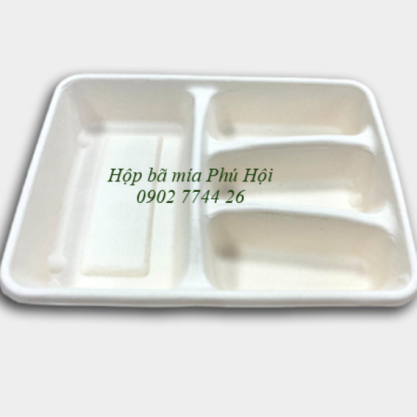 Hộp bã mía 4 ngăn nắp PET tại Quận Bình Tân TP HCM